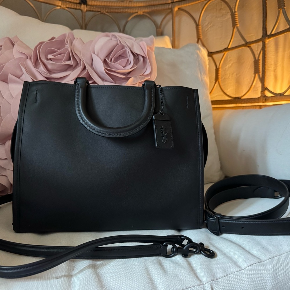 Coach Rogue 31 all black smooth glovetanned leather - hard to find!